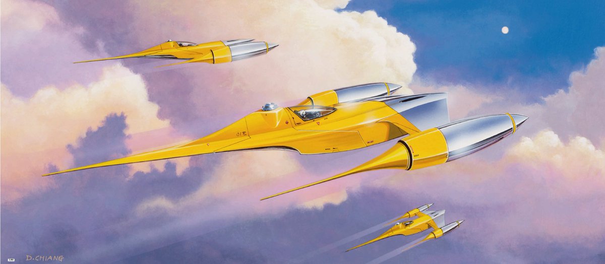 kershed's tweet image. July 22, 1997: Star Wars: The Phantom Menace: This Naboo air force concept art took Doug Chiang 1.5 days to complete.
From: #StarWarsArchives19992005
youtu.be/Ocm__ZQTZVk