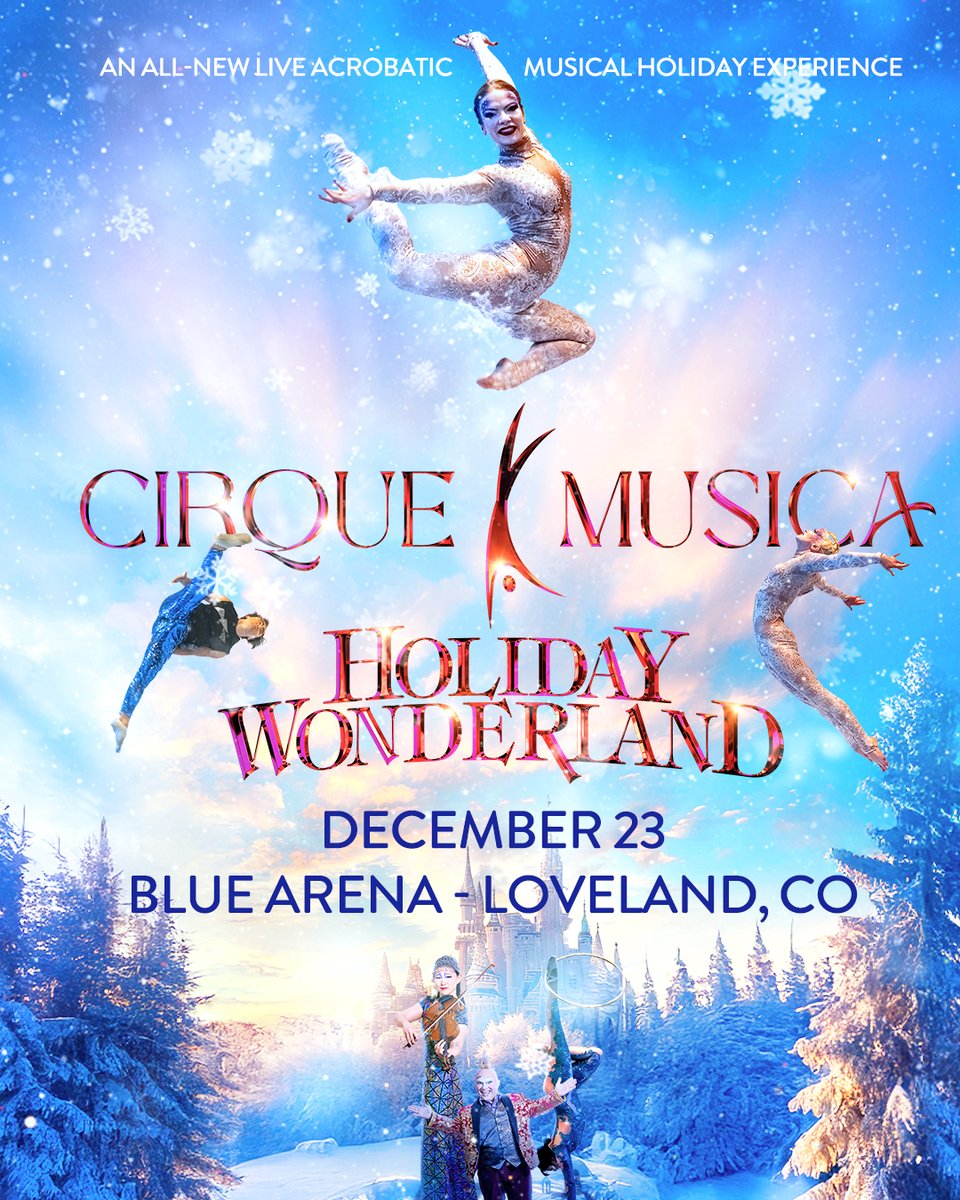 AEGPresentsRM's tweet image. be part of the magic 🎄 Join us at Blue Arena in Loveland on December 23 for a night of wonder, excitement, and holiday cheer with @CirqueMusica Holiday Wonderland ❄️
presale is 7/23 10a - 7/24 10p
on sale is 7/24 10a