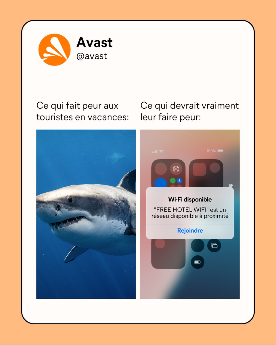 Les trucs vraiment flippants ne mordent pas, ils se faufilent. 🛜 🦈​ #wifiouvert