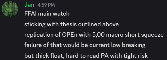 TradetheMatrix1's tweet image. $FFAI might be wrong but the idea is to get OPEN replication on macro short squeeze. 2,7 flush is invalidation of this idea.