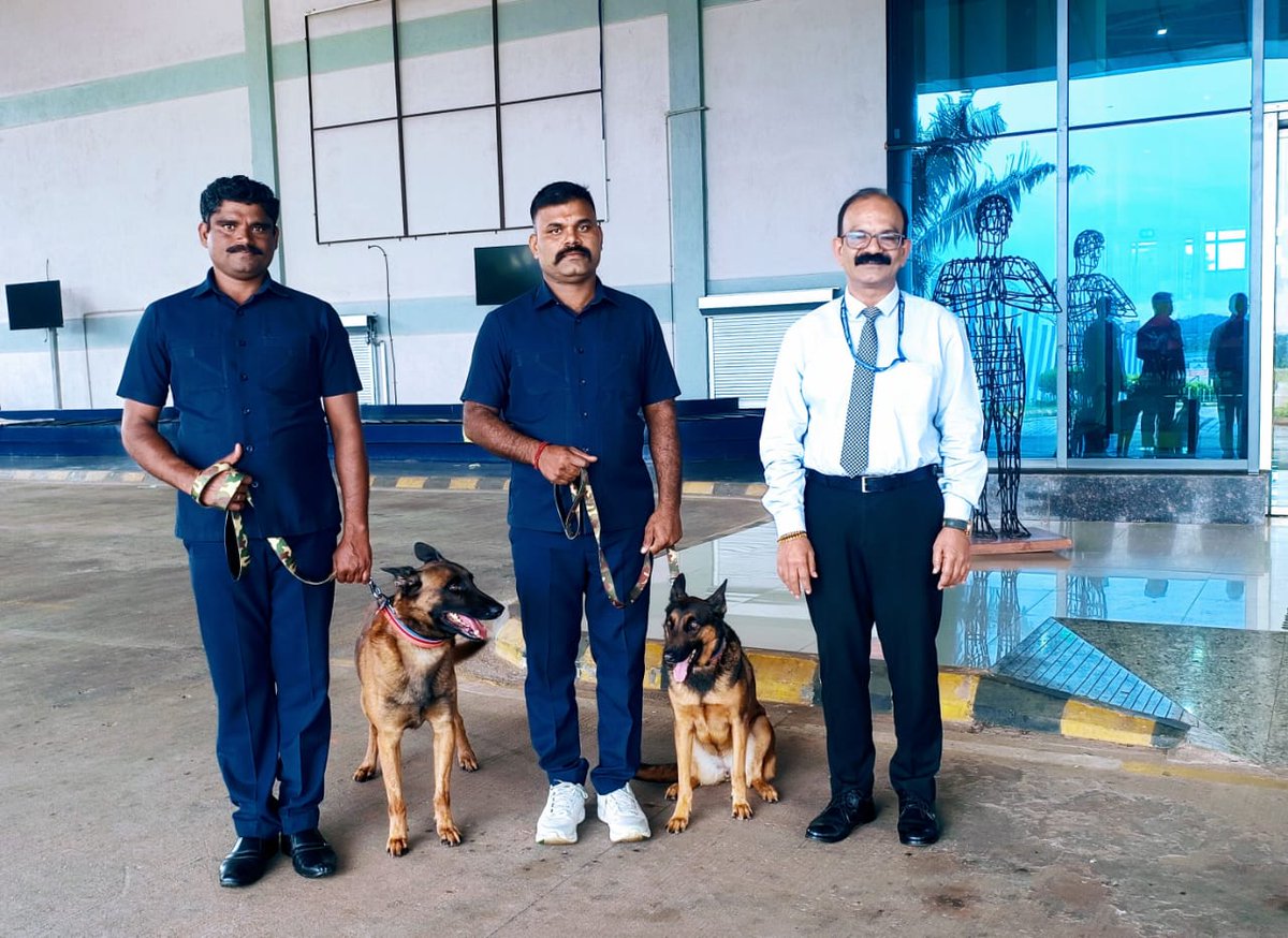 ಹುಬ್ಬಳ್ಳಿ ವಿಮಾನನಿಲ್ದಾಣ: Hubballi Airport (@aaihbxairport) on Twitter photo APSU of Hubli Airport is committed for secure air travels to passengers and secure work place to workers. Dog squad team of APSU check not only all parts of Terminal bldg but Airside of the Airport too with the help of trained Security dogs daily
<a href="/AAI_Official/">Airports Authority of India</a> <a href="/AAIRHQSR/">Regional Executive Director AAI Southern Region</a> <a href="/aairedsr/">RED SR</a> APSU of Hubli Airport is committed for secure air travels to passengers and secure work place to workers. Dog squad team of APSU check not only all parts of Terminal bldg but Airside of the Airport too with the help of trained Security dogs daily
<a href="/AAI_Official/">Airports Authority of India</a> <a href="/AAIRHQSR/">Regional Executive Director AAI Southern Region</a> <a href="/aairedsr/">RED SR</a>
