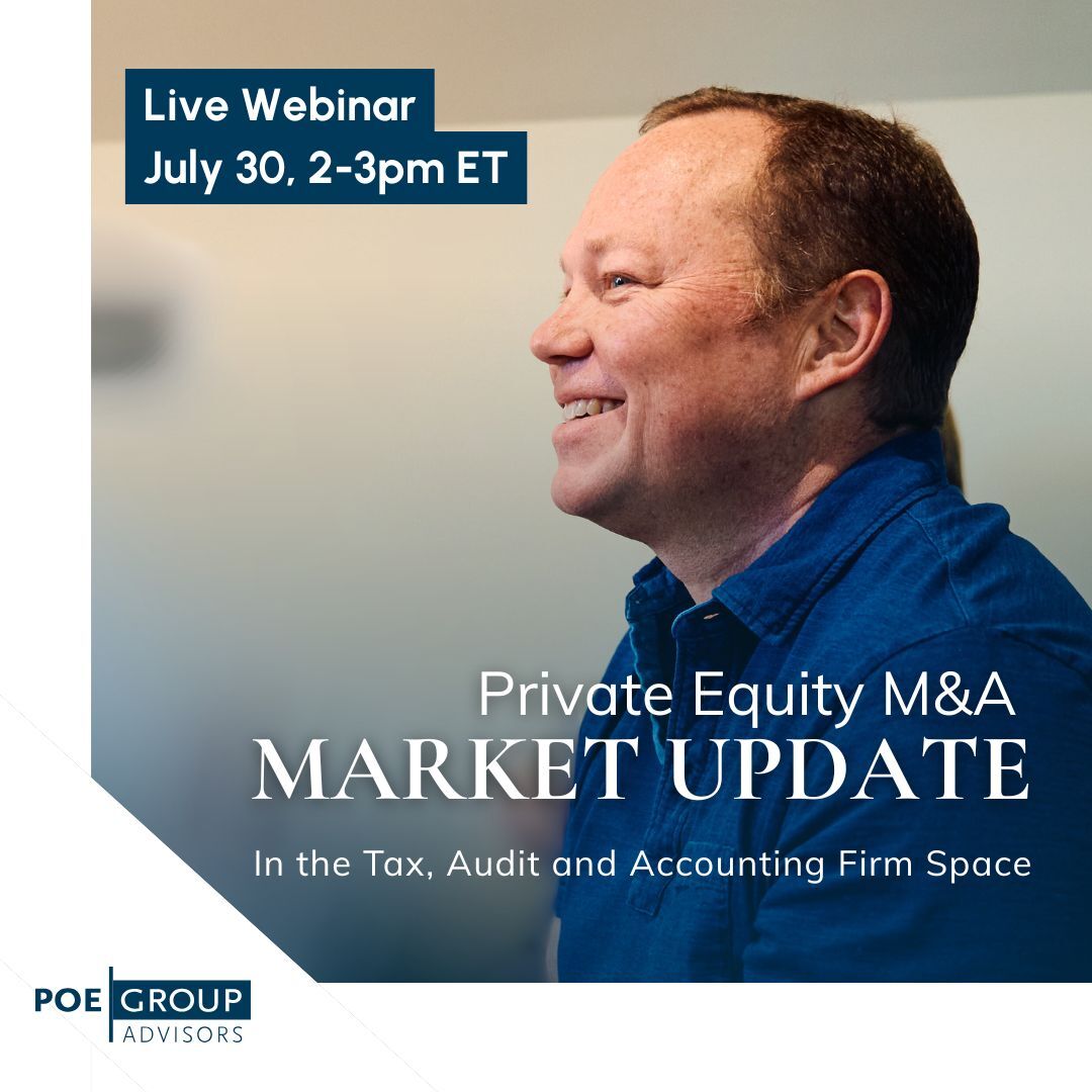 Join Brannon Poe, CPA, and Regional Market Leader Morry Brown, formerly Goldman Sachs, for a focused session on what accounting firm owners need to know before engaging with private equity buyers.

July 30 from 2 – 3 p.m. ET!
Register:  hubs.li/Q03xVBv10

#PrivateEquity #PE