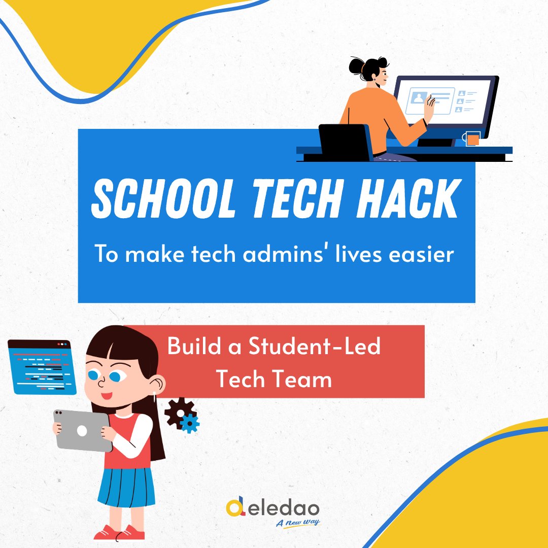 💡 School Tech Hack: Build a Student-Led Tech Team

Tech admins and teachers, create a student tech team to handle low-risk, high-impact support tasks!

🔧 What students can safely help with:
- Guiding peers through connecting to Wi-Fi
- Assisting teachers with projector setup or
