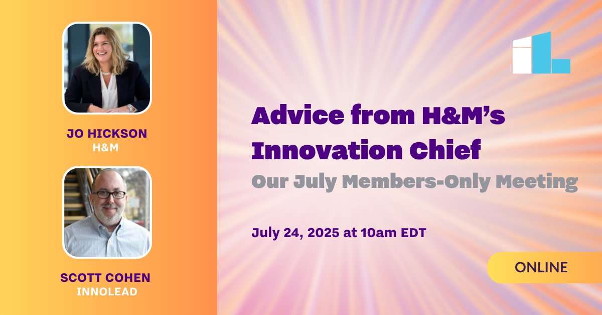 InnoLead's tweet image. Don&apos;t miss our July members&apos; meeting, this Thursday. Our guest is H&amp;amp;M/Tesco/TUI veteran Jo Hickson.

hubs.ly/Q03ydxFG0

(Not a member yet? Join the community!)