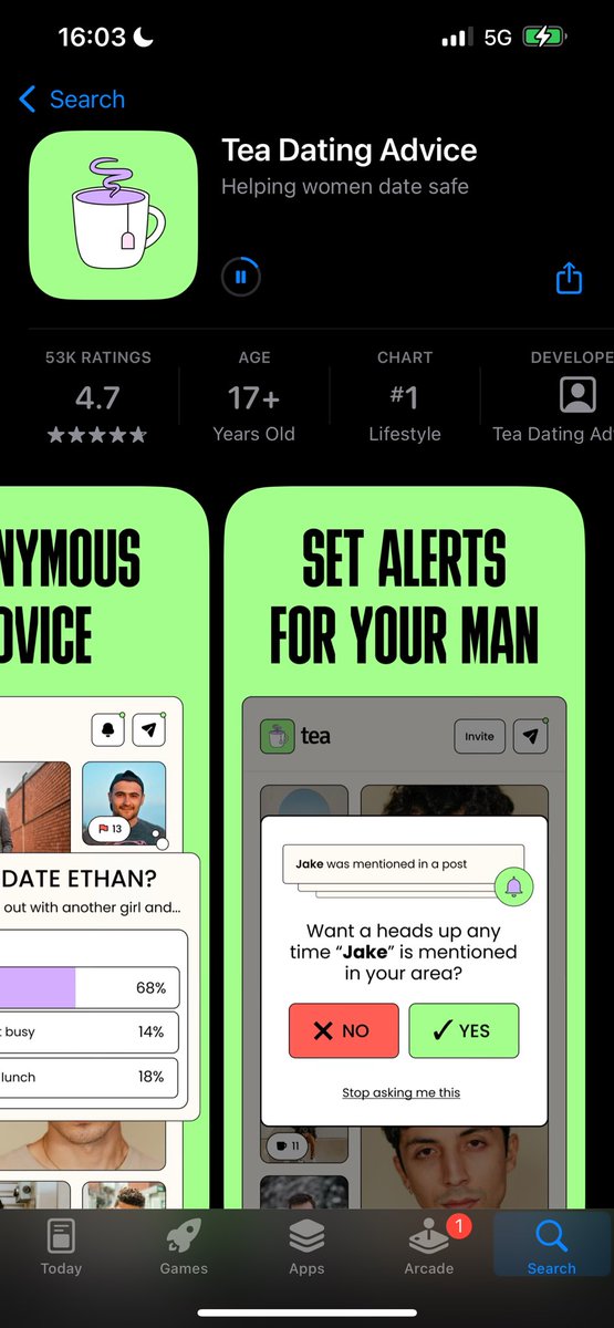 Tea Dating Advice app is gossip as a service.

Lets women check on their Tinder dates status to see if they’re dating the same man and what to expect.

I’ve seen this trend with whole community Facebook groups dedicated to discovering if they’re dating the same person.