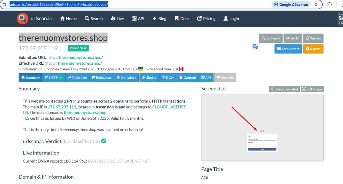 298 domains with suchlike content related to #ACR #Stealer panels.

E.g. therenuomystores[.]shop --> urlscan.io/result/019832a…

Detection: github.com/stamparm/maltr…