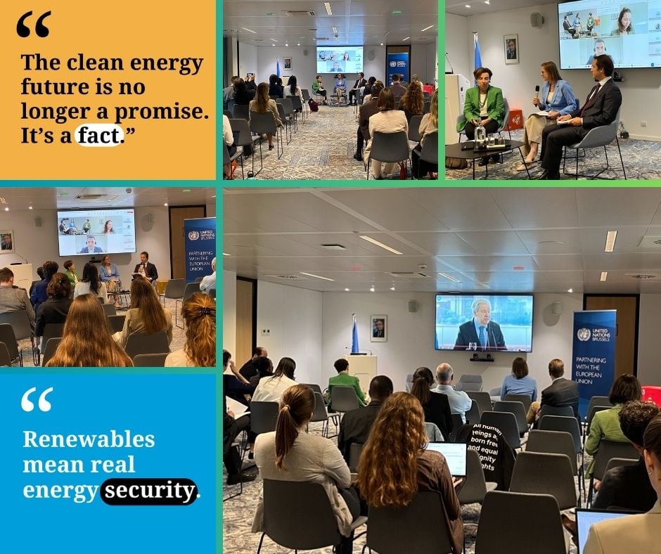 Today, <a href="/UNinBrussels/">United Nations in Brussels</a> hosted a panel with @EEAS, <a href="/EU_Commission/">European Commission</a>, <a href="/Europarl_EN/">European Parliament</a> &amp; <a href="/BrazilMissionEU/">Mission of Brazil to the European Union</a> around UN Secretary-General's <a href="/antonioguterres/">António Guterres</a>’ landmark climate address “Moment of Opportunity”.
💬 “The clean energy future is no longer a promise. It’s a fact.”