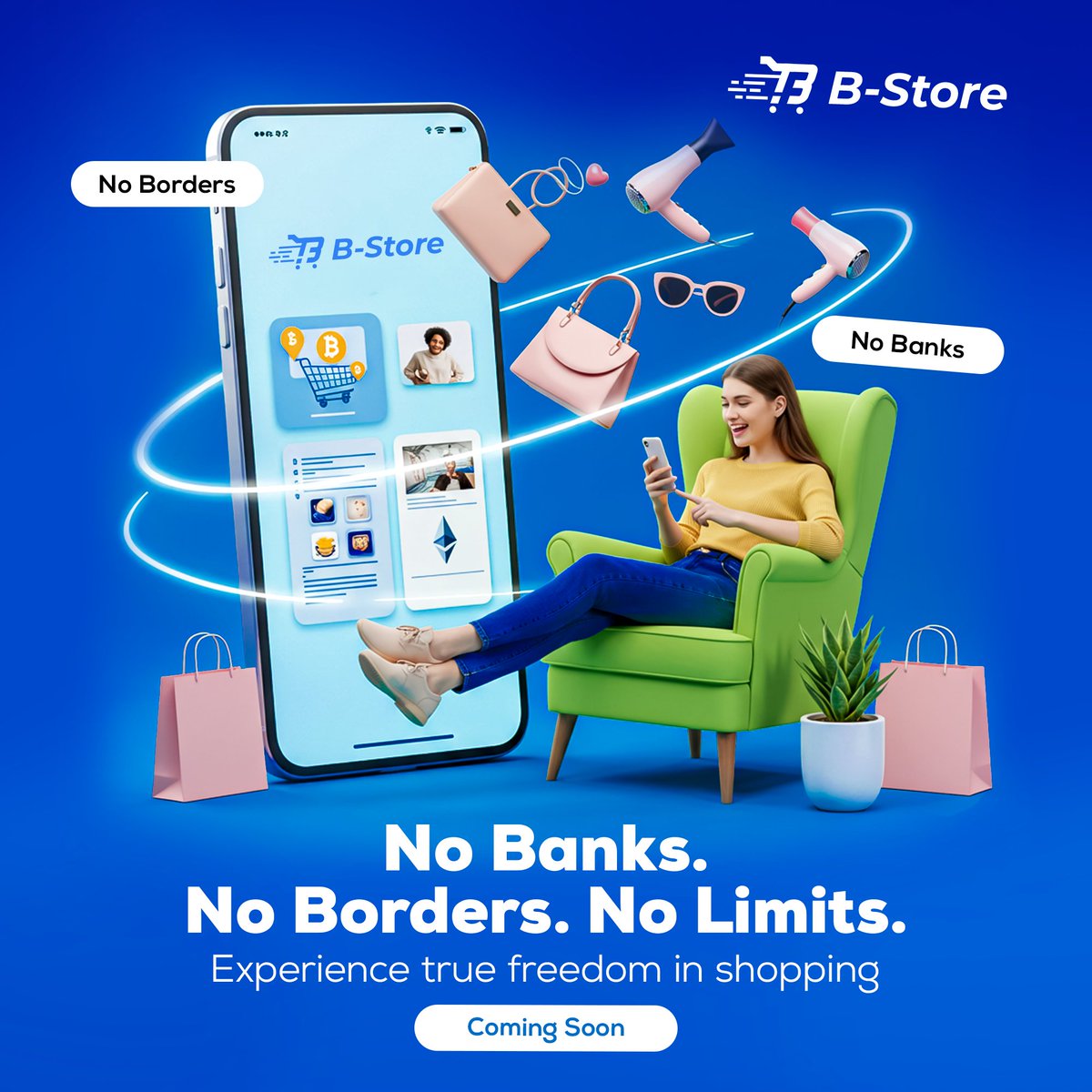 itsBStore's tweet photo. 🌐 No banks. No borders. No restrictions.
BStore is redefining the way you shop—secure, instant, and fully powered by #crypto. 
Forget traditional payment limits and experience true global freedom. 🌍
#BStore – #ComingSoon to unlock the future of #eCommerce https://t.co/6F7A4hRQHf