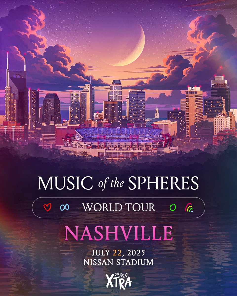 coldplayxtra's tweet image. Coldplay’s tour lands under the southern stars of Music City for a special night at @NissanStadium 🪐🏟️🤩✨
🎸 #ColdplayNashville
🇺🇸 #MusicOfTheSpheresWorldTour