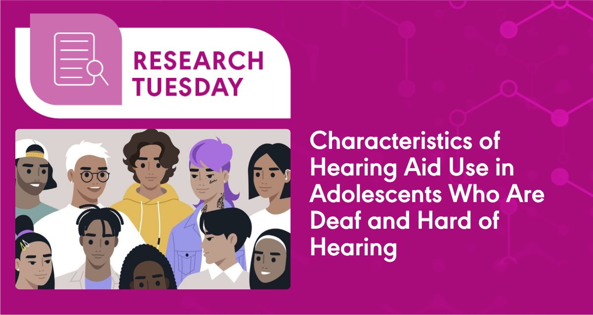 ASHAWeb's tweet image. Research Tuesday!
This article from LSHSS seeks to help others better understand how adolescents with hearing loss use hearing aids and explores the factors that could affect hearing aid usage: at.asha.org/I4
@ASHAJournals @SIGPerspectives @CSDisseminate #AUDPeeps