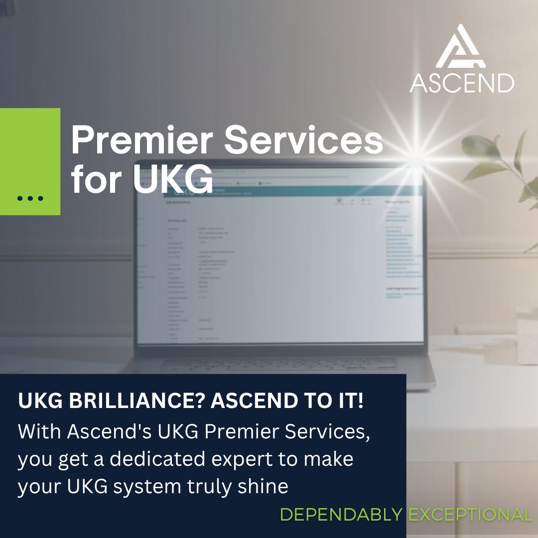 Ever feel like your <a href="/UKGInc/">UKG</a>  system is capable of so much more? With Ascend, Inc.'s UKG Premier Services transform your system from "good enough for now" to genuinely brilliant.
➡️ lnkd.in/gkgHnB2Q

#UKGExperts #UKGServices #UKGPremierServices #SystemOptimization
