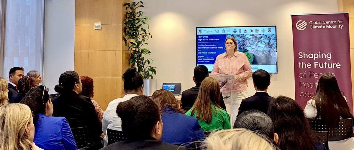 🇳🇿 NZ was proud to host a side event during #HLPF, highlighting the existential threat of sea-level rise to Small Island Developing States (#SIDS).

As the climate crisis deepens, rising seas threaten the very fabric of #SIDS’ political, socio-economic, and cultural identity.
