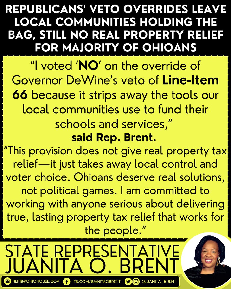 #OverrideVeto Utilize link to read my full press release ohiohouse.gov/members/juanit…