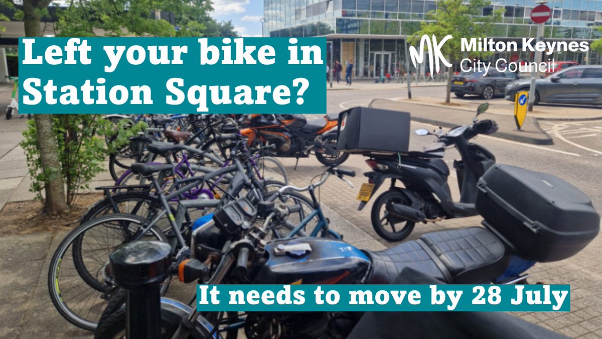 We’re doing work in Station Square and need all bikes removed from the cycle rack and pavement outside Elder House by 28 July. Despite notices on the cycle rack, some bikes remain. We think they may be abandoned, we’ll hang on to them securely for six months after removing them.