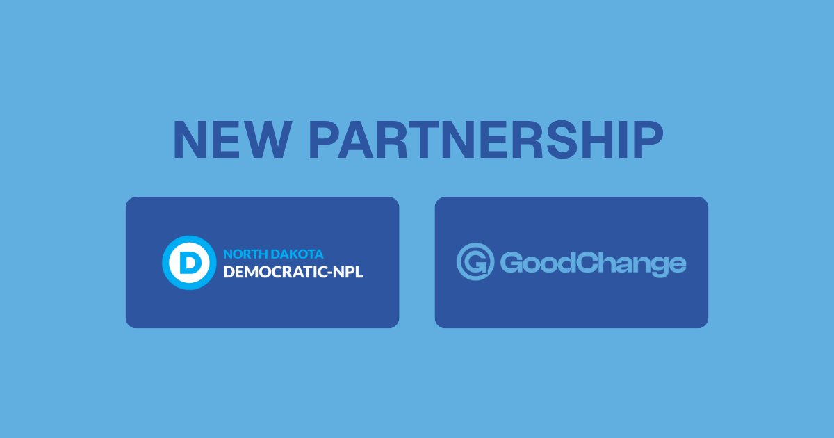 #ICYMI - New Partnership with
<a href="/nddemnpl/">North Dakota Dem-NPL</a> !  "GoodChange is a fantastic tool that helps us do exactly that—and we’ve already increased our bottom line with them,” said North Dakota Democratic-NPL Executive Director Cheryl Biller.

home.goodchange.app/post/news-nort…

#GoodChange #VoteBlue