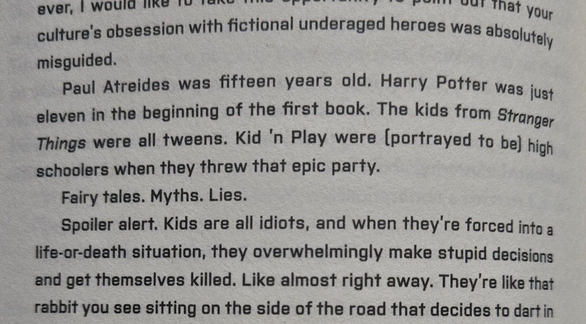 There's quite a few things in these #Dungeoncrawlercarl books that remind me of #TESD but this passage is so <a href="/sundayjeff/">booyah</a> that I'm not positive he didn't write these under a pen name