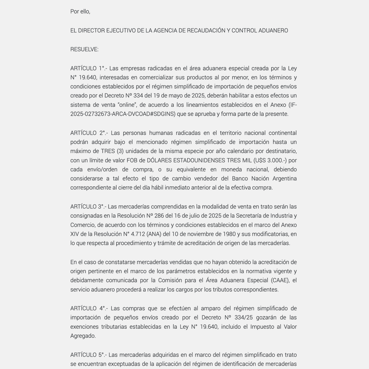 🇦🇷 ARCA reglamentó la compra de electrodomésticos hechos en Tierra del Fuego libres de impuestos y sin IVA, directamente desde las plataformas online de las empresas: desde celulares a aires acondicionados, con un límite de US$3.000 por año