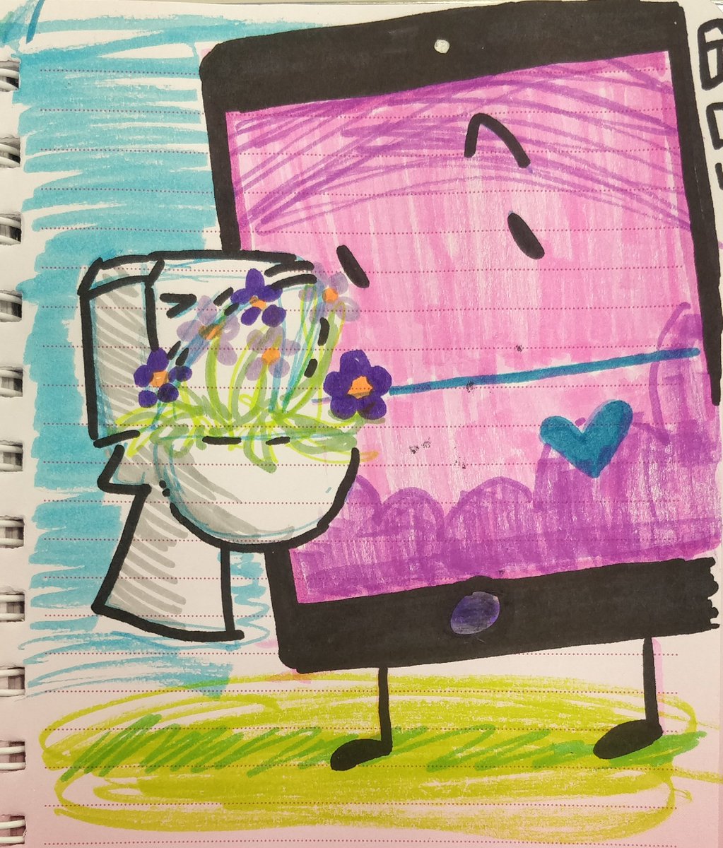 IceTheCatArtist's tweet image. The Toilet presents the MePad with a freshly picked bowluquet of flowers 🌺💙
#inanimateinsanity #toipad