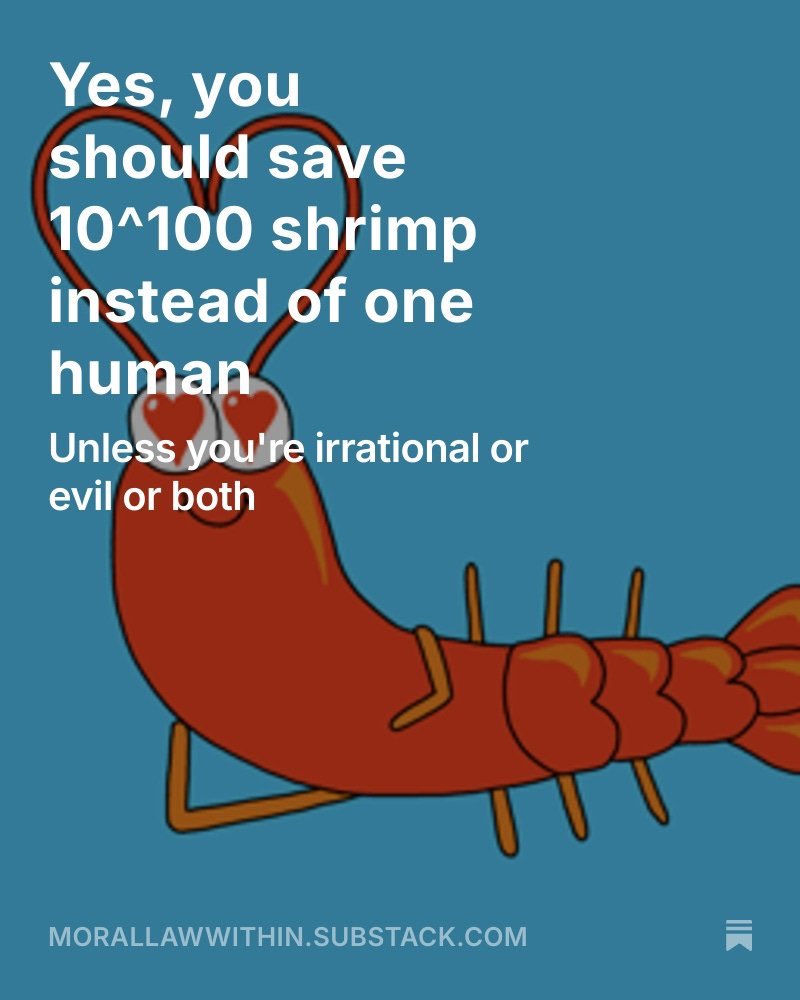 scottrswain's tweet image. As a native Floridian, I have consumed at least 10^100 shrimp over the course of my lifetime without regret. Am I a monster or a human rights hero? I’ll let the voters decide.