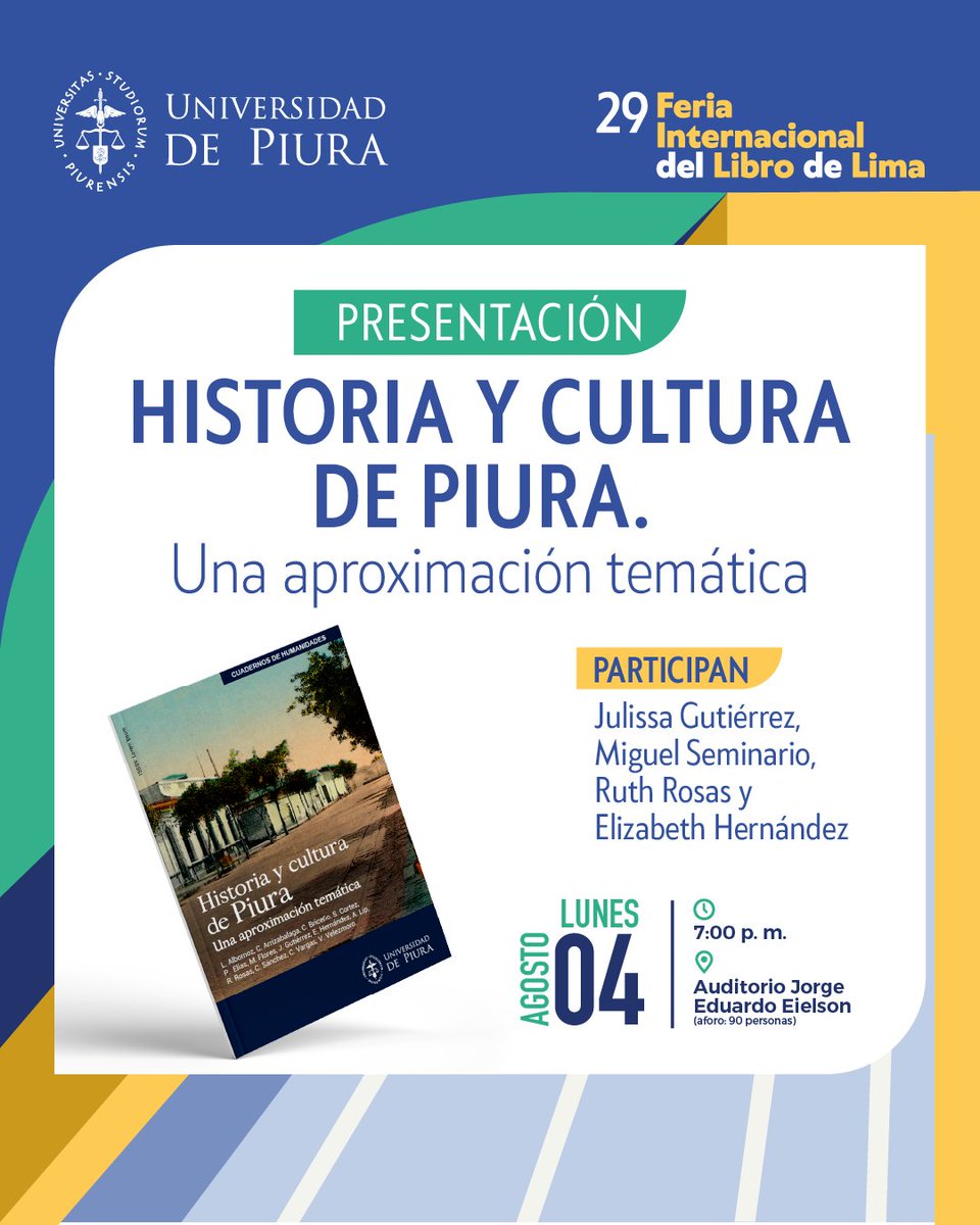 📖 Presentación del libro: "Historia y cultura de Piura. Una aproximación temática"​

Descubre las raíces y el legado cultural de Piura de la mano de expertos en este fascinante conversatorio.​

#FIL2025 #CulturaUDEP