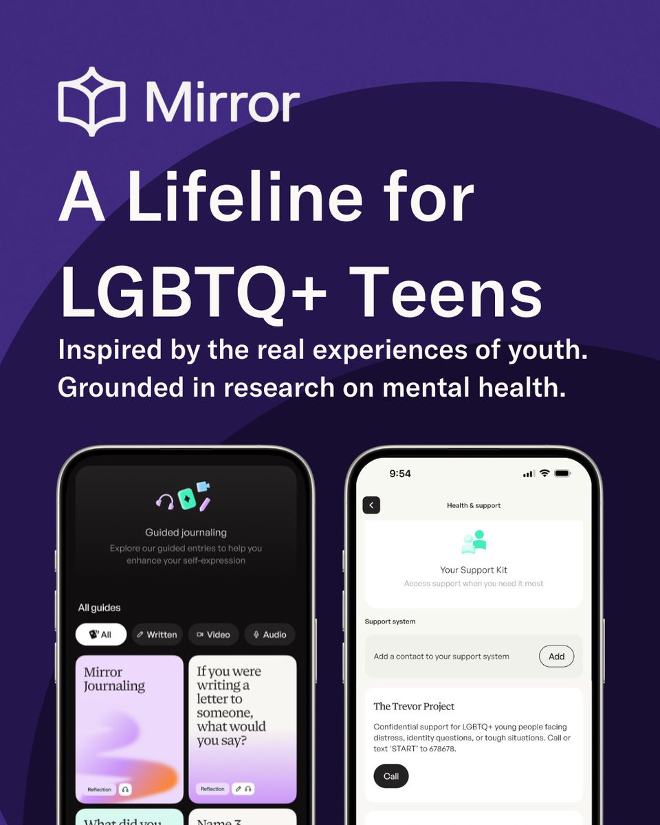 Sometimes, a tool like journaling literally saves lives. With Mirror LGBTQ+ teens have a pocket-sized companion that supports without judgment, provides clarity, and fosters growth. Read more about Mirror and how it can support teens:
childmind.org/blog/mirror-a-…
