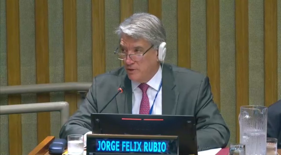 eclac_un's tweet image. In the framework of the #HLPF 2025, Amb. Jorge Felix Rubio, Director-General for Economic Affairs, Ministry of Foreign Affairs of Peru, presented the conclusions of the 8th meeting of the Forum of the Countries of #LAC on Sustainable Development.
➡️bit.ly/4kS4R2K