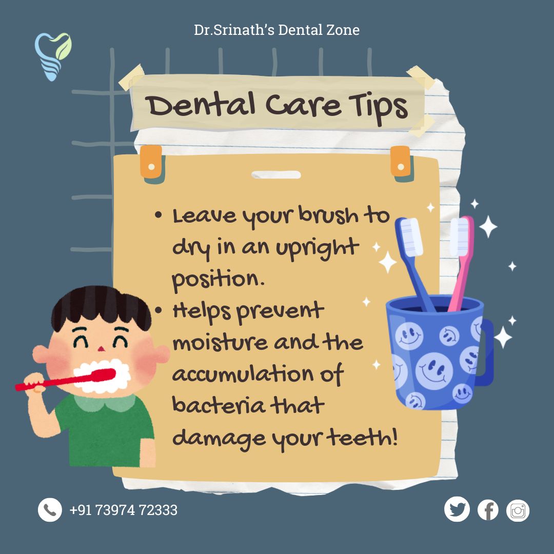 SrinathDental's tweet image. Leave your brush to dry in an upright position. 
#ToothbrushTips #DentalHygiene #OralCareMatters #BrushSmart #HealthySmileHabits #ToothCare #PreventPlaque #DentalTipsDaily #DrSrinathsDentalZone #BacteriaFreeBrush #ToothbrushStorage #SmileSafe #OralHealthAwareness