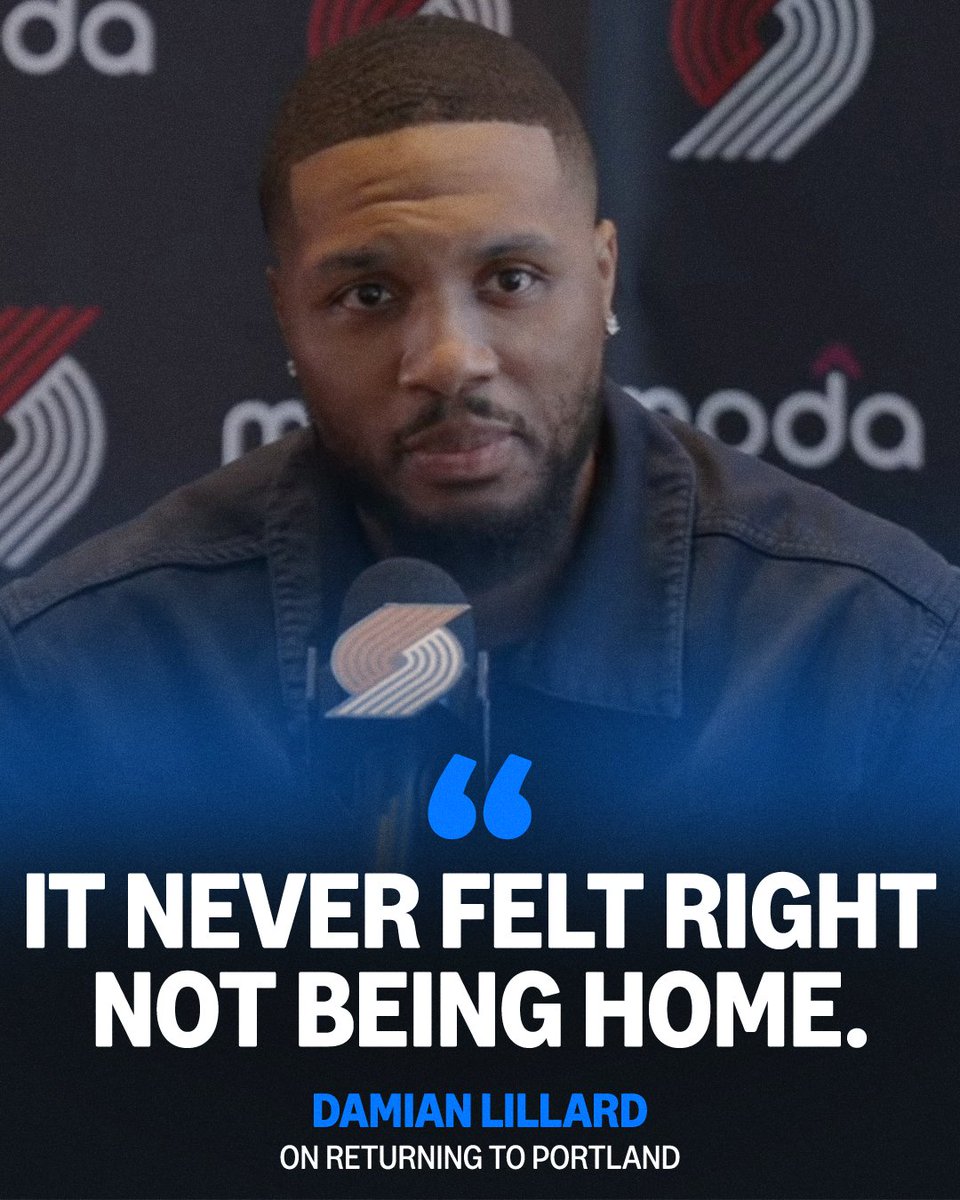 NBAonPrime's tweet image. Dame said the decision to go back to Portland "wasn't hard at all." 🌹
(via @trailblazers)