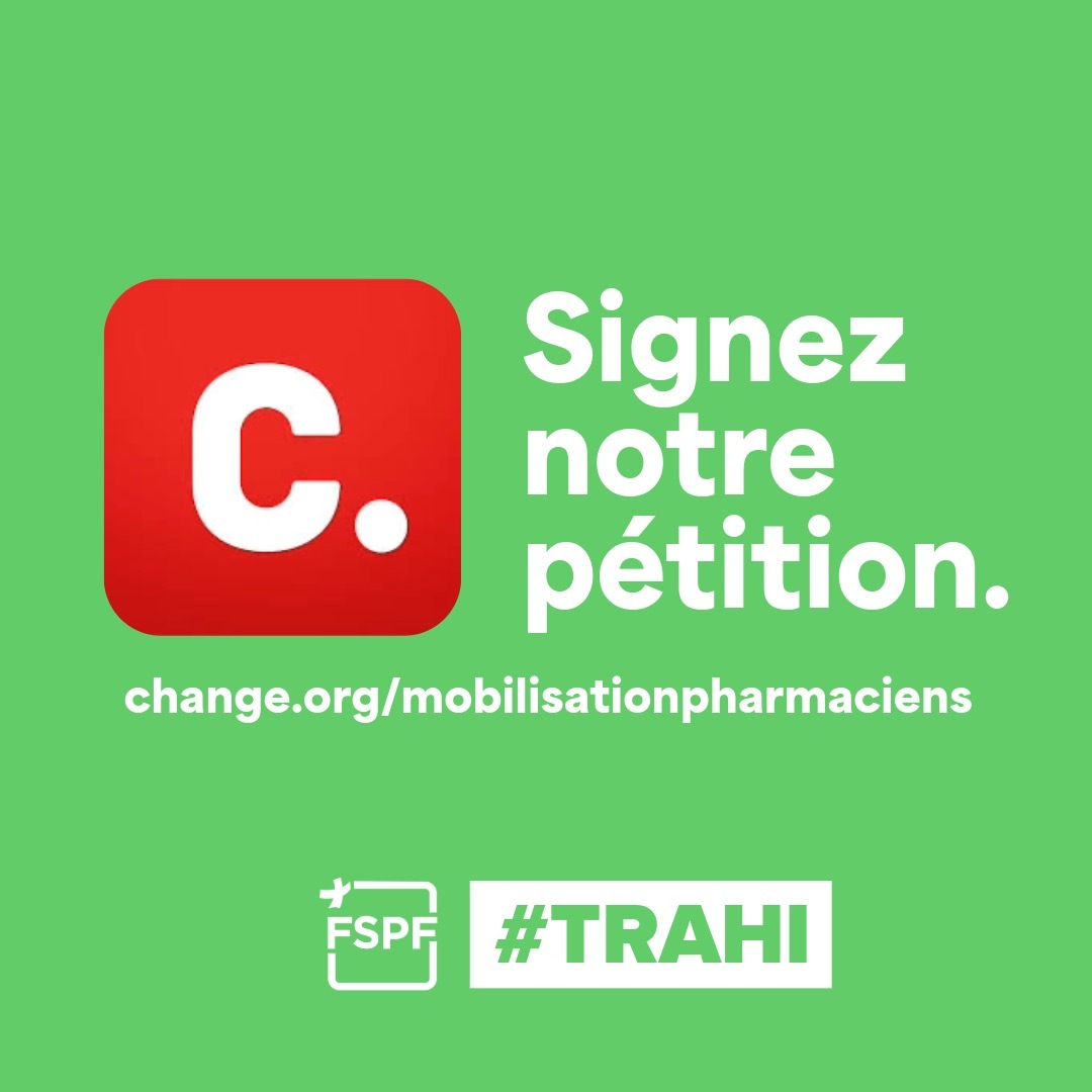 Le Gouvernement privilégie les big pharma et leurs actionnaires au détriment de la pharmacie de proximité. Signez la pétition pour défendre votre pharmacie, vos traitements et surtout votre santé. Merci de relayer massivement. 
change.org/mobilisationph…