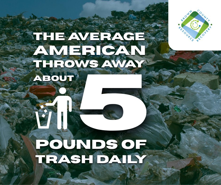The average American tosses out around five pounds of waste daily—that adds up fast! Help do your part in managing and reducing waste 🗑️