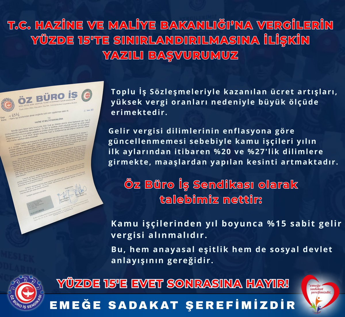 ozburois's tweet photo. #özbüroi̇şsendikası 
#emeğesadakatşerefimizdir https://t.co/J8AnbGd6TQ
