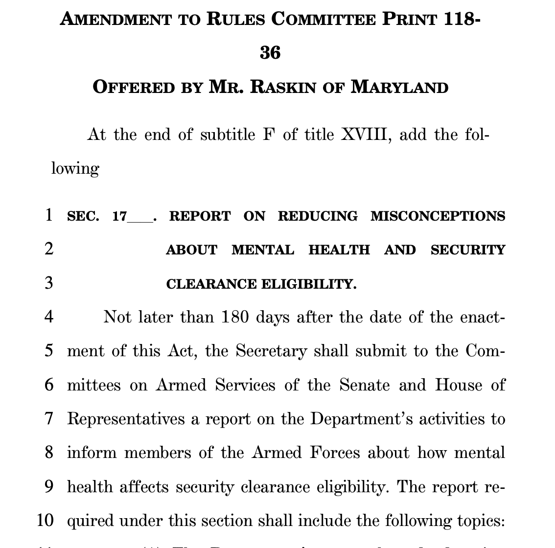 DRBoguslaw's tweet image. Maryland @RepRaskin has introduced a @nathanfielder amendment to the NDAA which seeks to prevent soldiers and intelligence officers seeking mental health treatment from having their security clearances revoked.