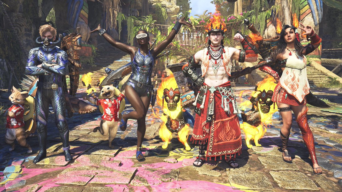MH_Officiel_FR's tweet image. Voici les deux nouveaux sets d'armure pour hunter et les deux nouveaux sets d'armure Felyne qu'il est possible de fabriquer pendant le "Festival de la concorde : Fête des flammes" ! 💪
Afi α
Plongée α
Afi Felyne α
Aloha Felyne α