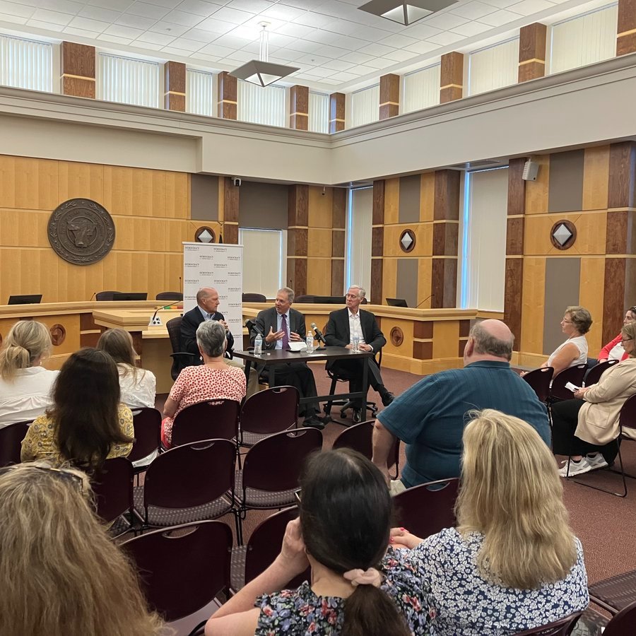 NHSecretary's tweet image. Secretary Scanlan started off the week with a productive conversation with the NH City and Town Clerks Association and the @DemoDefenseProj. NH does elections right because of our local election officials and their diligence, enthusiasm and pride in our state elections.