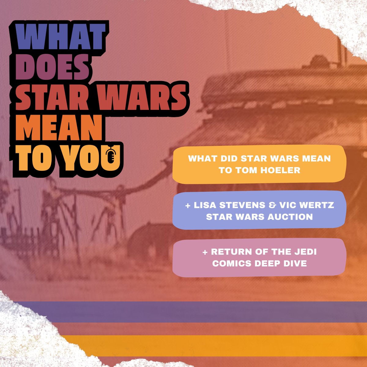 New Ep Tuesday! We revisit Marvel's Return of the Jedi adaptation! What's different in it? Does it hold up? Then, preview our chat with Lisa Stevens &amp; Vic Wertz of The Imperial Archives &amp; how you can bid now in the Julien's Star Wars Memorabilia Auction to support @thesagamuseum!