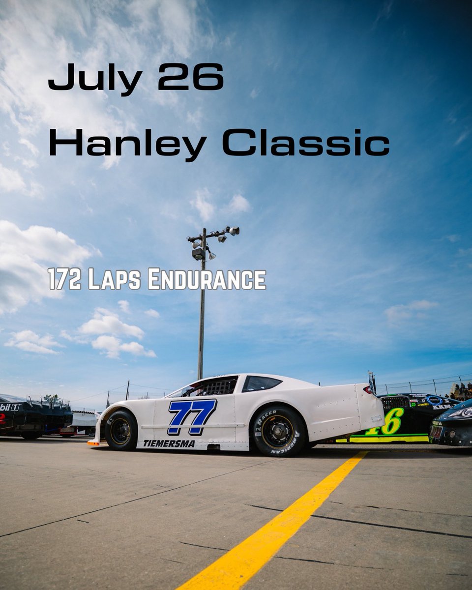 It’s HERE!! Race Week for the 172 Lap Junior Hanley Classic at <a href="/Sunset_Speedway/">Sunset Speedway</a> is a big one! 

$5000 to win and all the big names in Ontario coming to race this Saturday. You HAVE to come see us coming off of our best run of the season 🏁