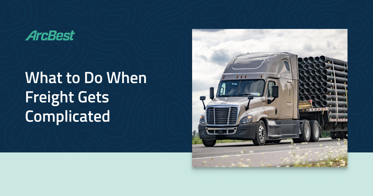 ArcBestCorp's tweet image. Freight doesn’t always go as planned — but that doesn’t mean your shipping has to stop. Check out these tips on what to do when things get complicated, and how ArcBest helps you stay on track: bit.ly/4m2p8Ul