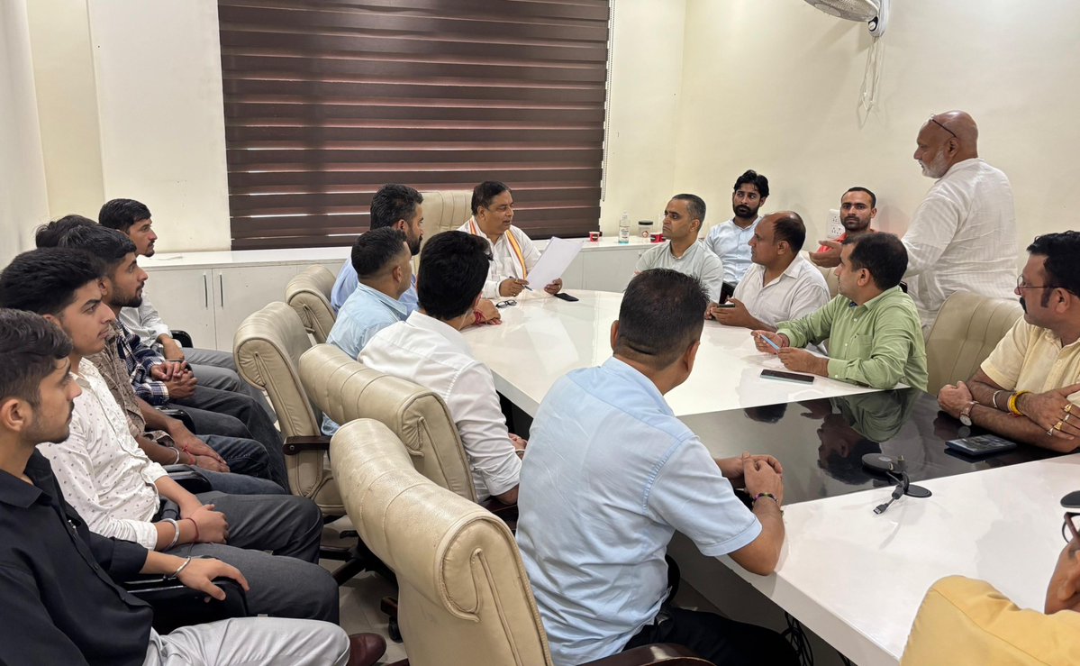 BJP Jammu & Kashmir (@bjp4jnk) on Twitter photo Sh. <a href="/iamsatsharmaca/">Sat Sharma (CA)</a> assures swift action on Ramban man missing in Niger, Africa
A deputation called upon the J&K BJP President Sh. Sat Sharma CA at the party headquarters in Trikuta Nagar, Jammu, to raise concern over the missing case of Sh. Ranjit Singh, a resident of village Sh. <a href="/iamsatsharmaca/">Sat Sharma (CA)</a> assures swift action on Ramban man missing in Niger, Africa
A deputation called upon the J&K BJP President Sh. Sat Sharma CA at the party headquarters in Trikuta Nagar, Jammu, to raise concern over the missing case of Sh. Ranjit Singh, a resident of village