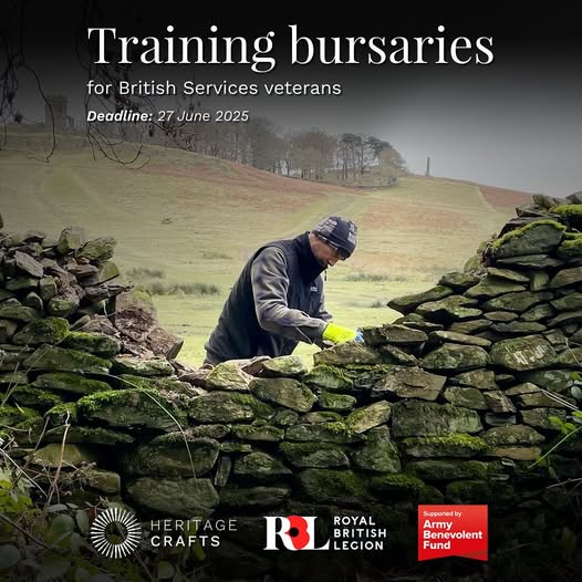 Heritage Crafts have extended  their  deadline for British Military Veterans to develop new civilian careers in heritage crafts till Friday 29th August at 5pm.

Full information can be found here:
heritagecrafts.org.uk/opp.../trainin…