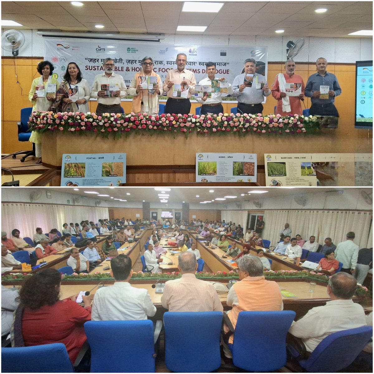 AAPbalbir's tweet photo. “Toxic Free Farming, Toxic Free Food – Healthy Body, Healthy Society” 

🔸️Bhagwant Mann led Punjab government is continuously promoting organic farming to provide a clean environment and good food to the 3 crore people of state.
🔹️During "Sustainable & Holistic Food Systems Dialogue" program organized by the Kheti Virasat Mission and supporting organizations at Panjab University, Chandigarh, shared views with farmers practicing organic farming and supporters who educate people about organic farming.
🔸️Let's move towards millets and organic farming together, so that our soil, air and future are forever protected.

@AAPPunjab @ArvindKejriwal @BhagwantMann @msisodia @khetivirasatmis