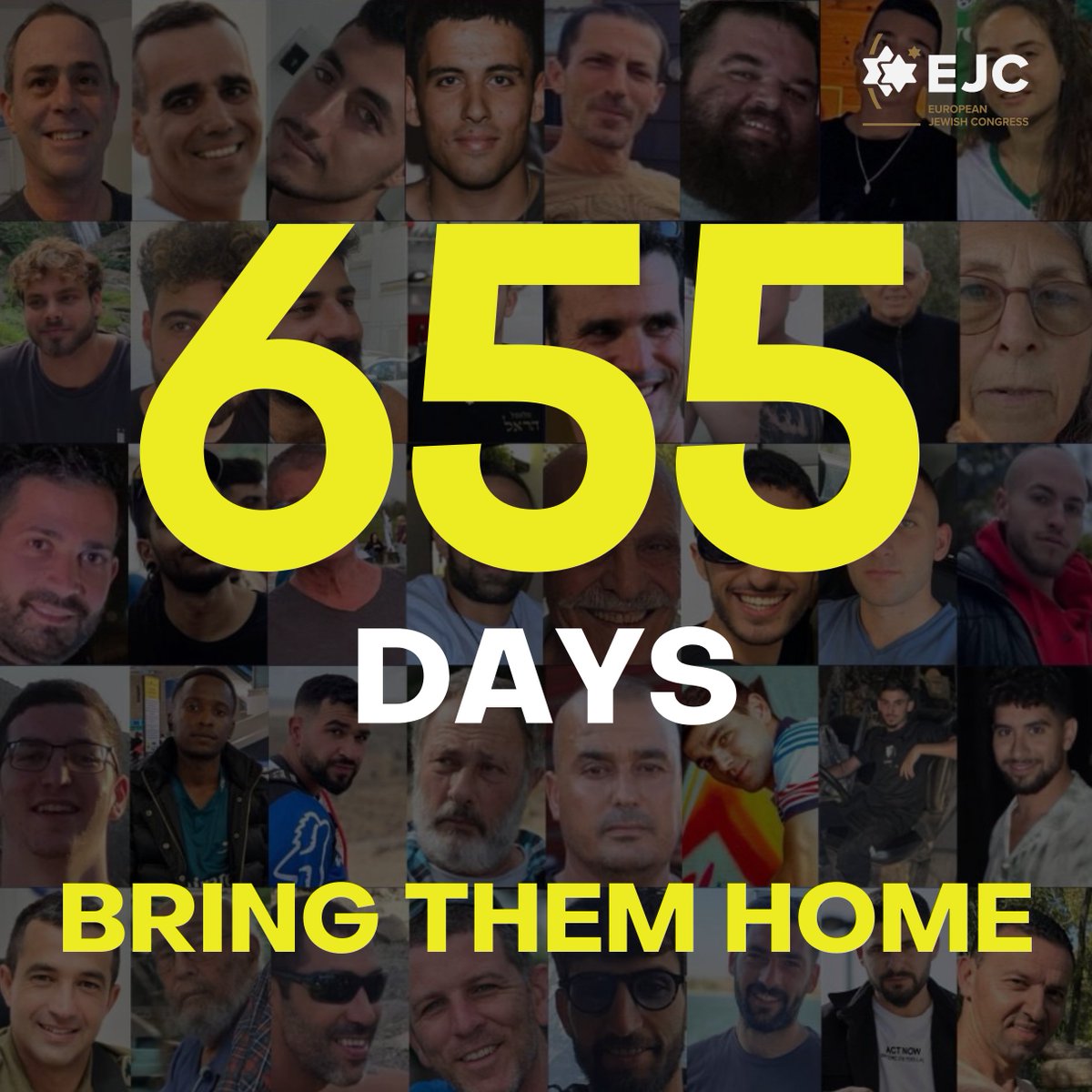 eurojewcong's tweet image. It’s been 655 days since Hamas perpetrated the deadliest attack on Jews in a single day since the Holocaust.
It’s been 655 days of mourning for the 1,200 lives stolen from us.
It’s been 655 days since 50 Israeli civilians have been held captive by Hamas terrorists in Gaza.…