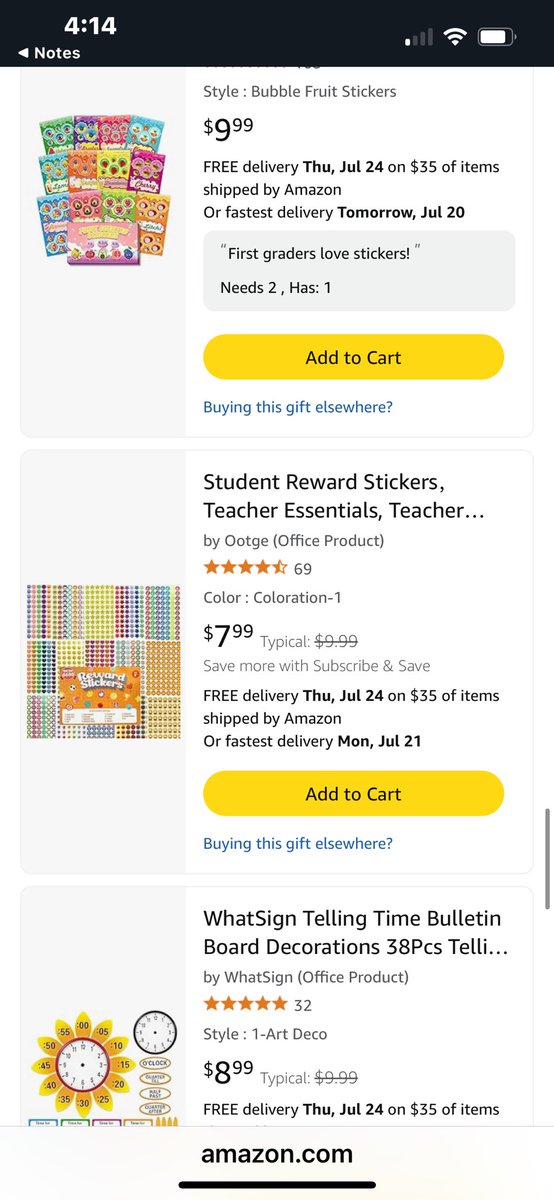 Good morning everyone! Hoping to have some luck with my #clearthelist today! 
💙 3rd grade teacher
🩷 23rd year teaching in Florida
❤️ Title 1 school

Teachers start August 4th and students start August 11th! 

amzn.to/2uCIpHe