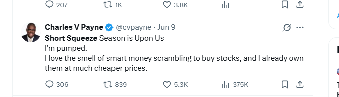 cvpayne's tweet image. Did someone say "Short Squeese Season" was in early June?