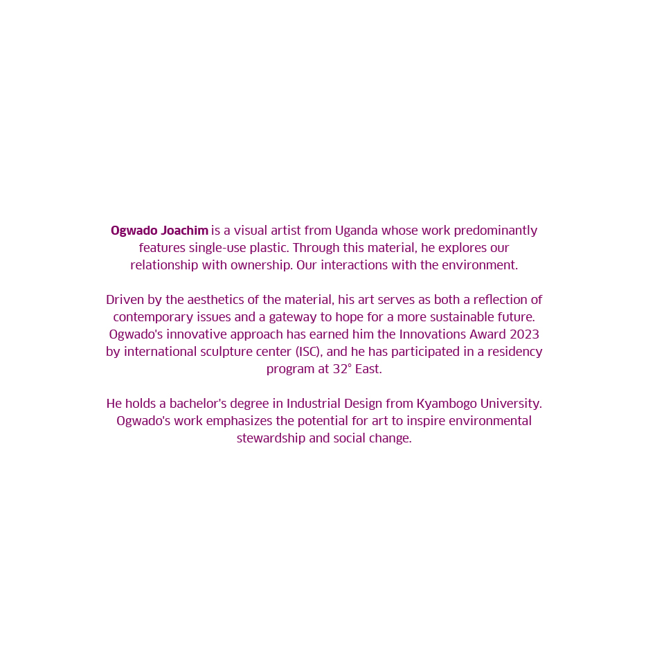 GZ_Kampala's tweet image. Meet Ogwado Joachim. He is a visual artist specializing in artworks with plastics. He hopes to influence people with his work to build a more sustainable future. We are excited to have him in this year&apos;s cohort for the Research Lab.
#researchlab #afroart