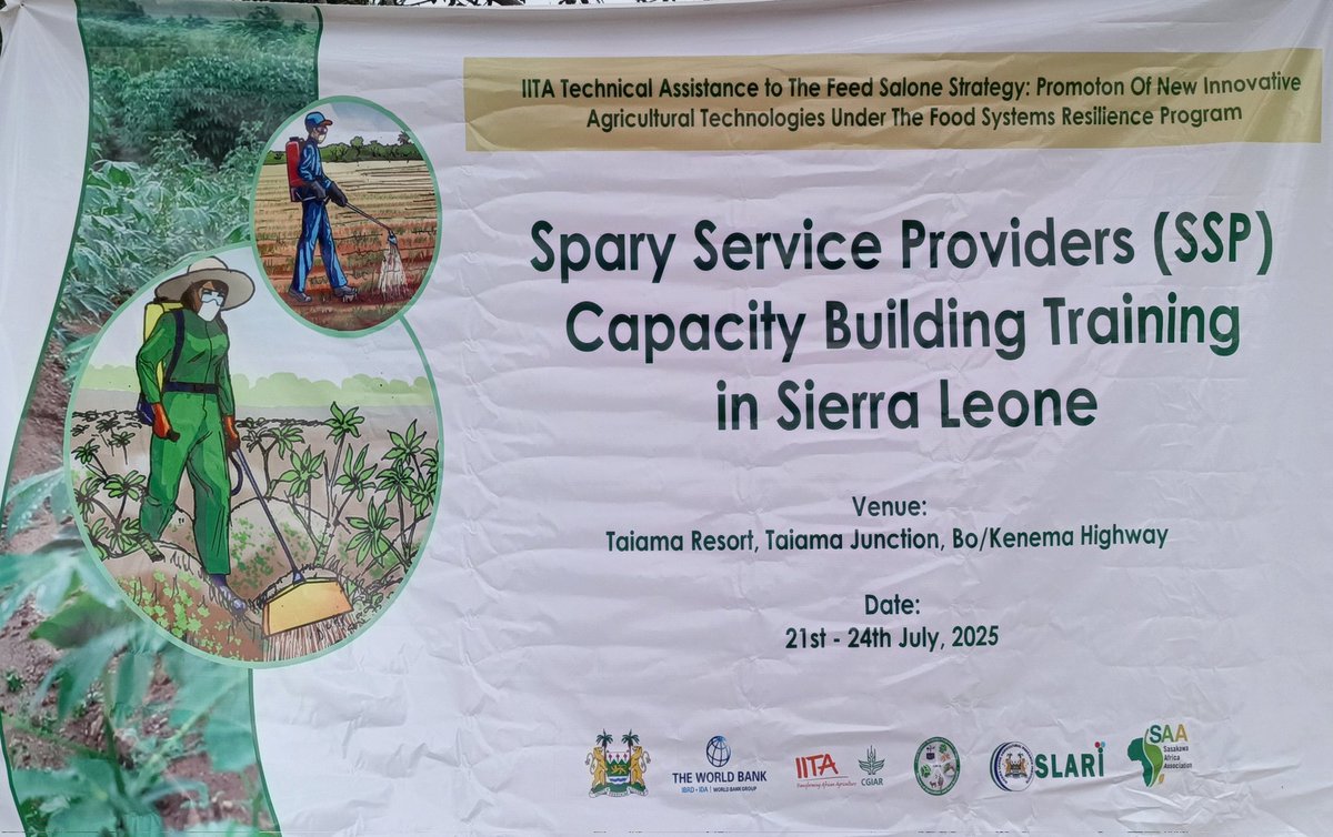 FSRP/IITA's Technical Assistance to the Feed Salone Strategy commenced a four-day training of 60 spray service providers and 50 extension agents at Taiama on digital tools, including the Seed Tracker and IITA Herbicide Calculator for Weed Management in the cassava farming system.