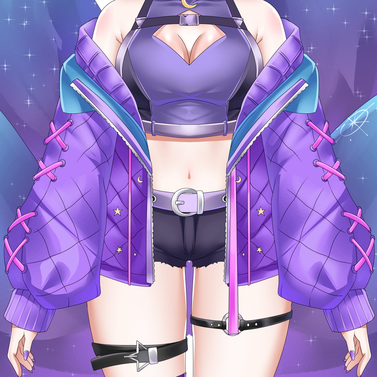 lilithamatsuki's tweet photo. And she’s finally complete! 🌙💜
Super happy to share the finished look of my cosmic kitty Vtuber OC! 🐱💖

Do you love her final look? ✨
Can’t wait to see her blink, breathe &amp; move around after rigging! Stay tuned 😍

#artmoots #Vtuber #VtuberModel #opencommission https://t.co/ODjk5iXCRL