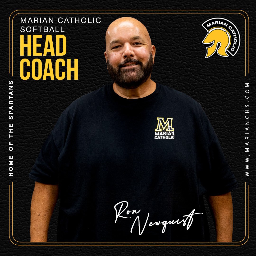 Marian Catholic Athletics (@athletics_mchs) on Twitter photo Excited to welcome our new Head Softball Coach, Ron Newquist ‘83! 🥎
A proud alum and veteran coach in the South Suburbs, Coach Newquist brings experience and Spartan pride to the diamond. Welcome home! 💛🖤 <a href="/SoftballMCHS/">Marian Softball</a> #OnceASpartan Excited to welcome our new Head Softball Coach, Ron Newquist ‘83! 🥎
A proud alum and veteran coach in the South Suburbs, Coach Newquist brings experience and Spartan pride to the diamond. Welcome home! 💛🖤 <a href="/SoftballMCHS/">Marian Softball</a> #OnceASpartan