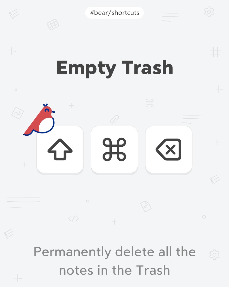 BearNotesApp's tweet image. Trash isn’t storage.

Clear the clutter, and make room for what really matters.

#shortcuts