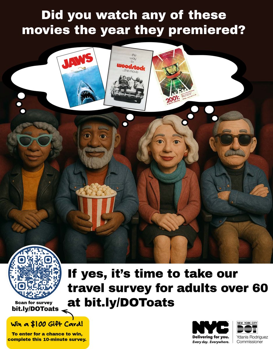 QPLNYC's tweet image. The NYC Department of Transportation wants to hear from New Yorkers ages 60 and older about how you travel around the city.
Your input will shape how @NYC_DOT plans our streets, sidewalks, buses, bike lanes, and more!
Take their Older Adults Survey here: bit.ly/DOToats
