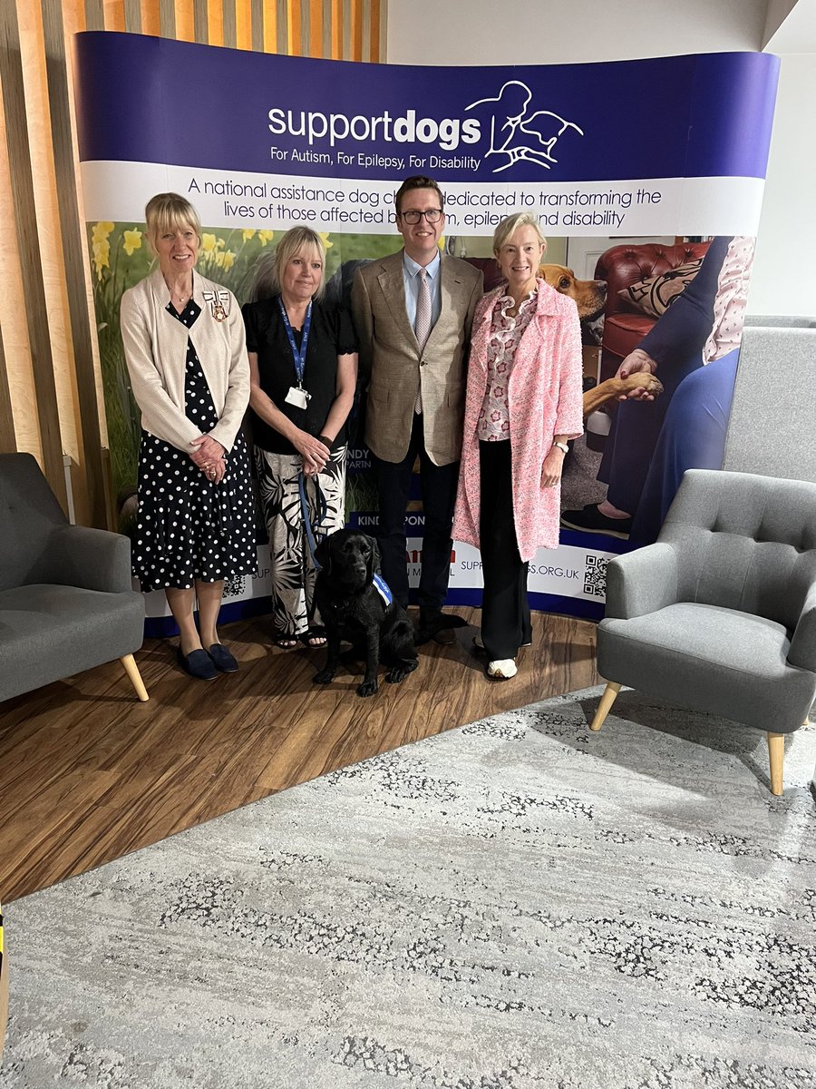 LieutenancySY's tweet image. Delighted to visit @supportdogsuk yesterday to see the amazing work that the charity carries out supporting 160 people in 32 counties.
Pictured with Rita Howson (C Ex) and patrons the Earl and Countess of Scarbrough plus the star of the show Sasha an autism support dog